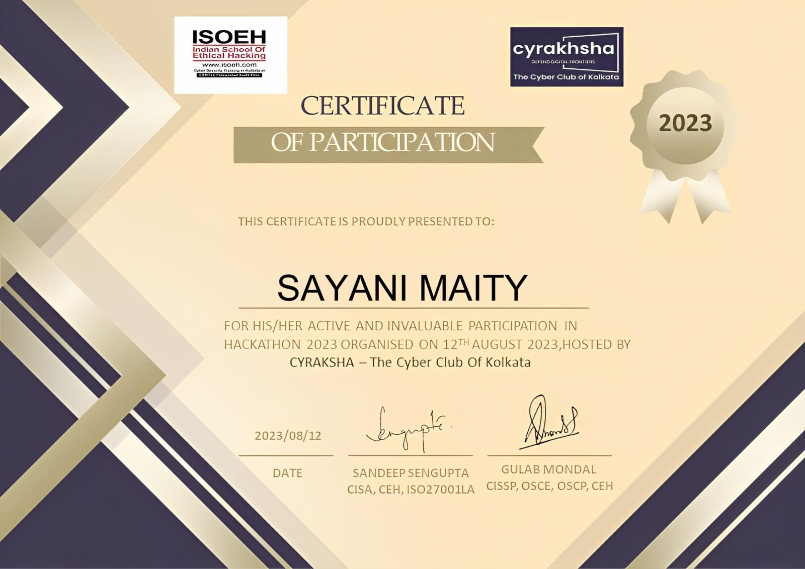 Participation in CTF of Cyraksha (The Cyber Club of Kolkata) [Hackathon 1]